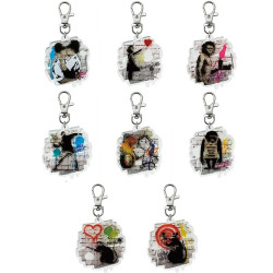 BANKSY'S GRAFFITI Porte-clés Acrylique Collection